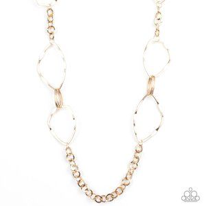 Abstract Artifact Gold Necklace